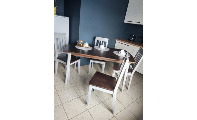 Стул кухонный массив дуба Альбер (белый)